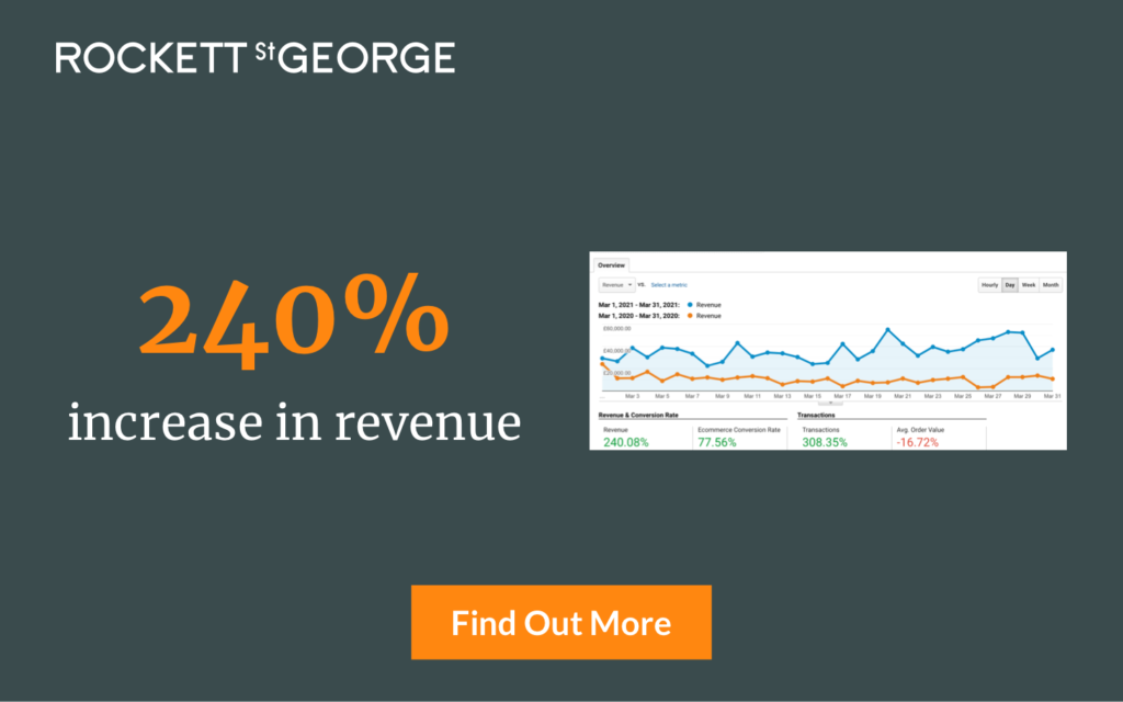 240% increase in revenue for Rockett St George