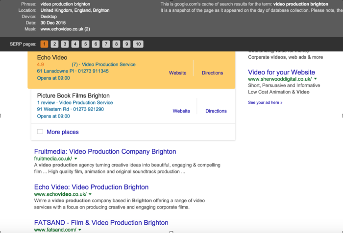 Video Production SEO Rankings