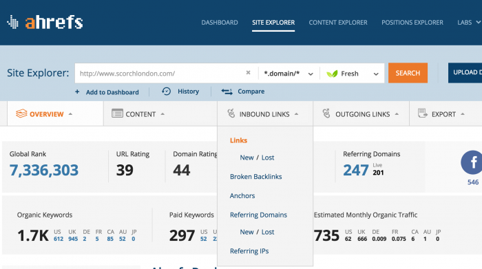 inbound links for scorch