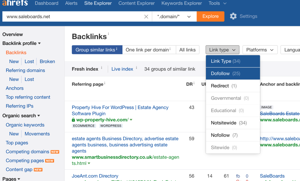 Link building for estate agents